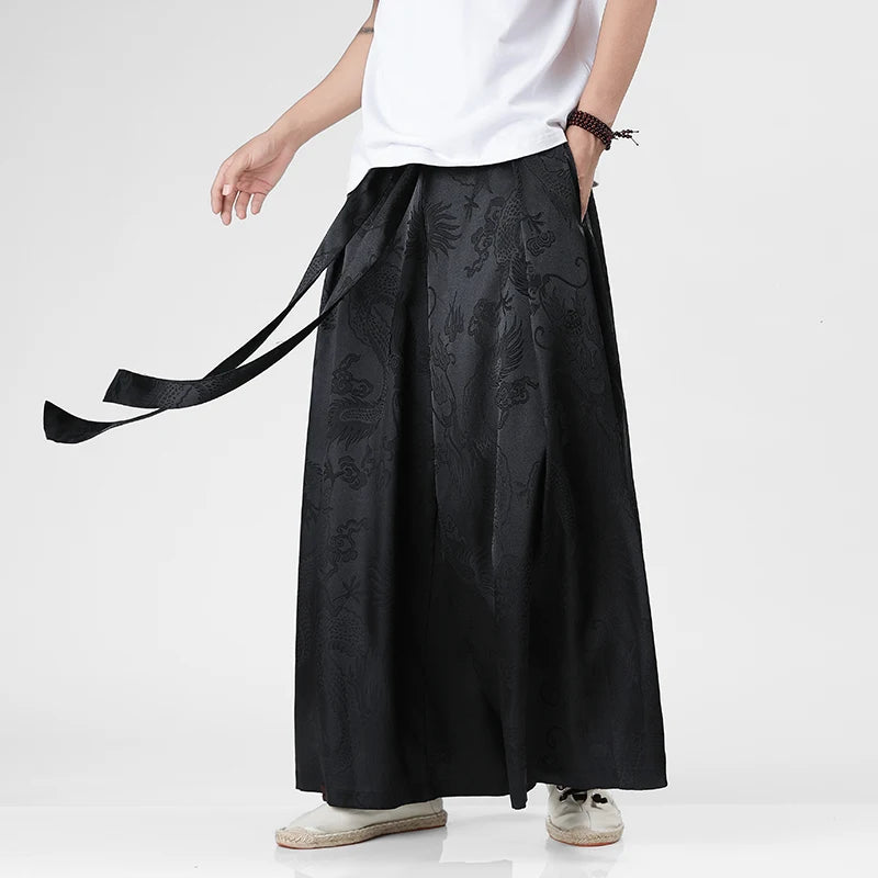 Jacquard Wide-Leg Pants