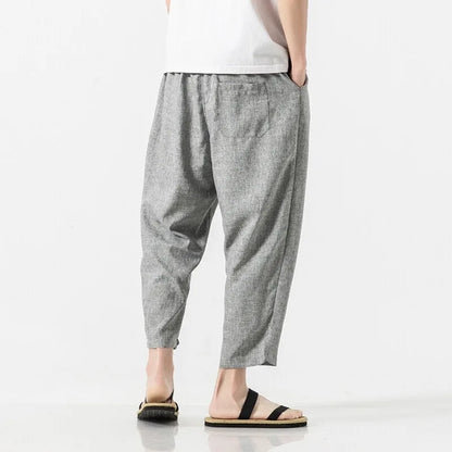 Cotton Linen Cropped Pants