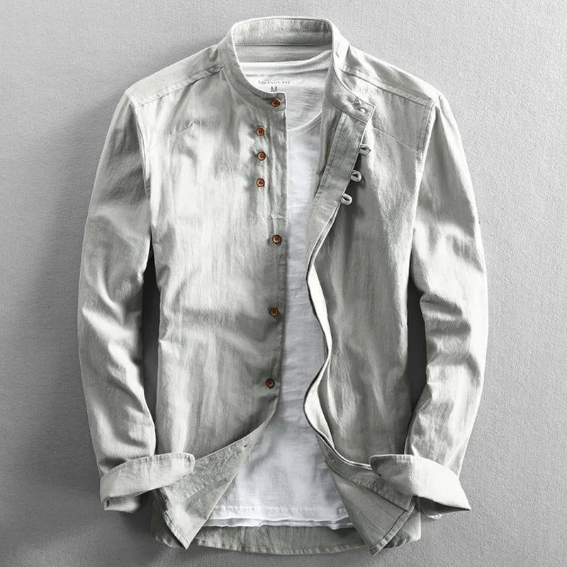Japan Style Linen Cotton Button-up