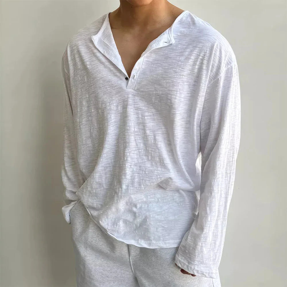 Cotton Pullover Henley