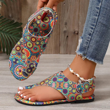 Printed Flat Sandals
