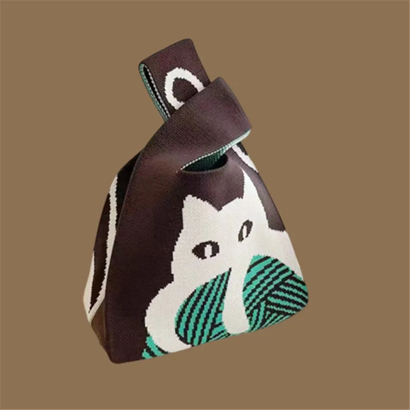 Patterned Knit Handbag