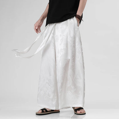 Jacquard Wide-Leg Pants