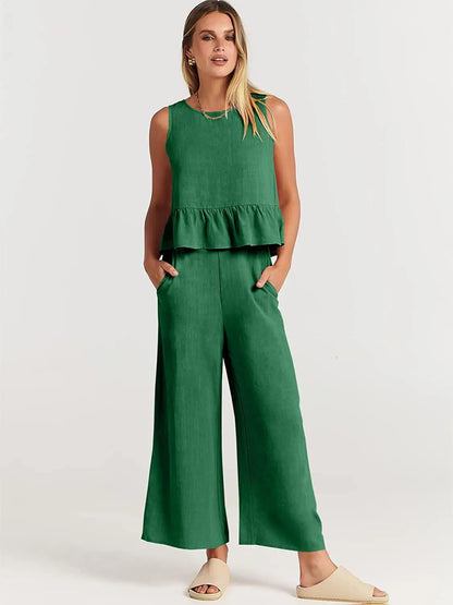 Cotton-linen Two Piece Set