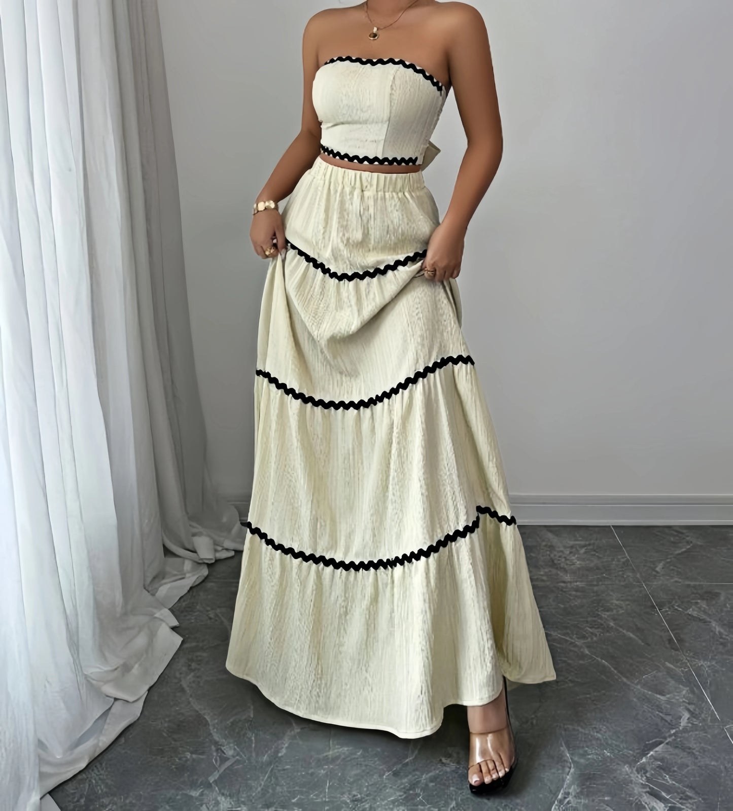 Strapless Bandeau Top & Maxi Skirt