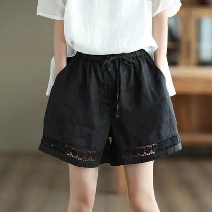 Lace Wide-Leg Shorts
