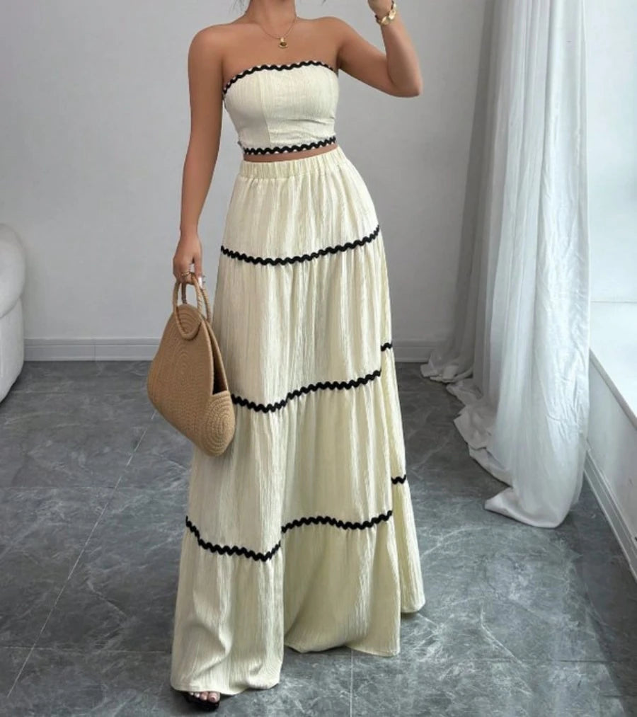 Strapless Bandeau Top & Maxi Skirt
