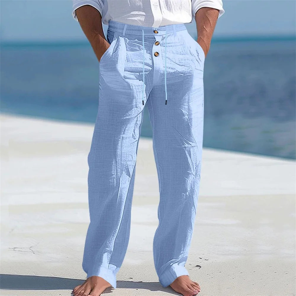 Cotton Straight-leg Trousers