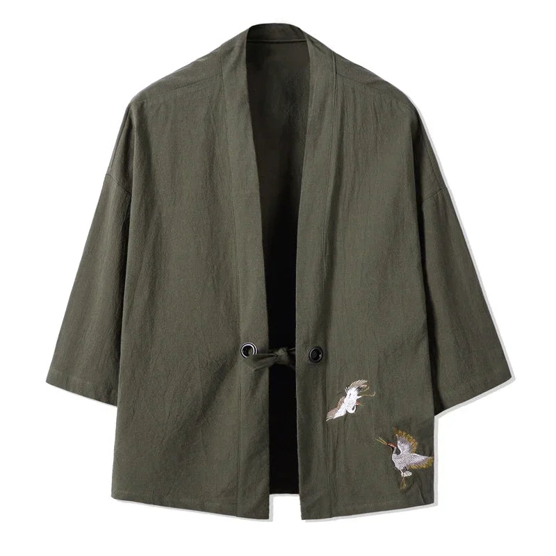 Kimono Crane Embroidery