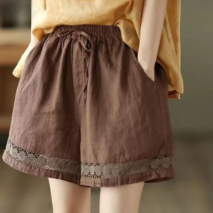Lace Wide-Leg Shorts