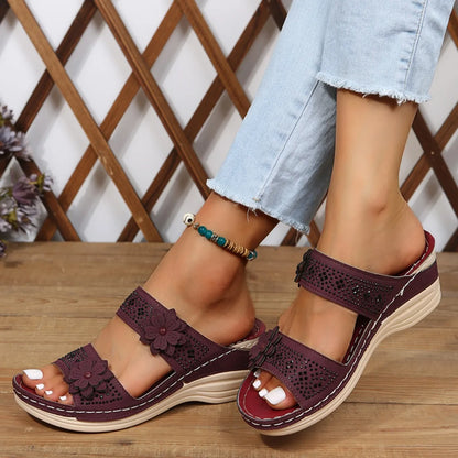 Floral Wedge Sandals