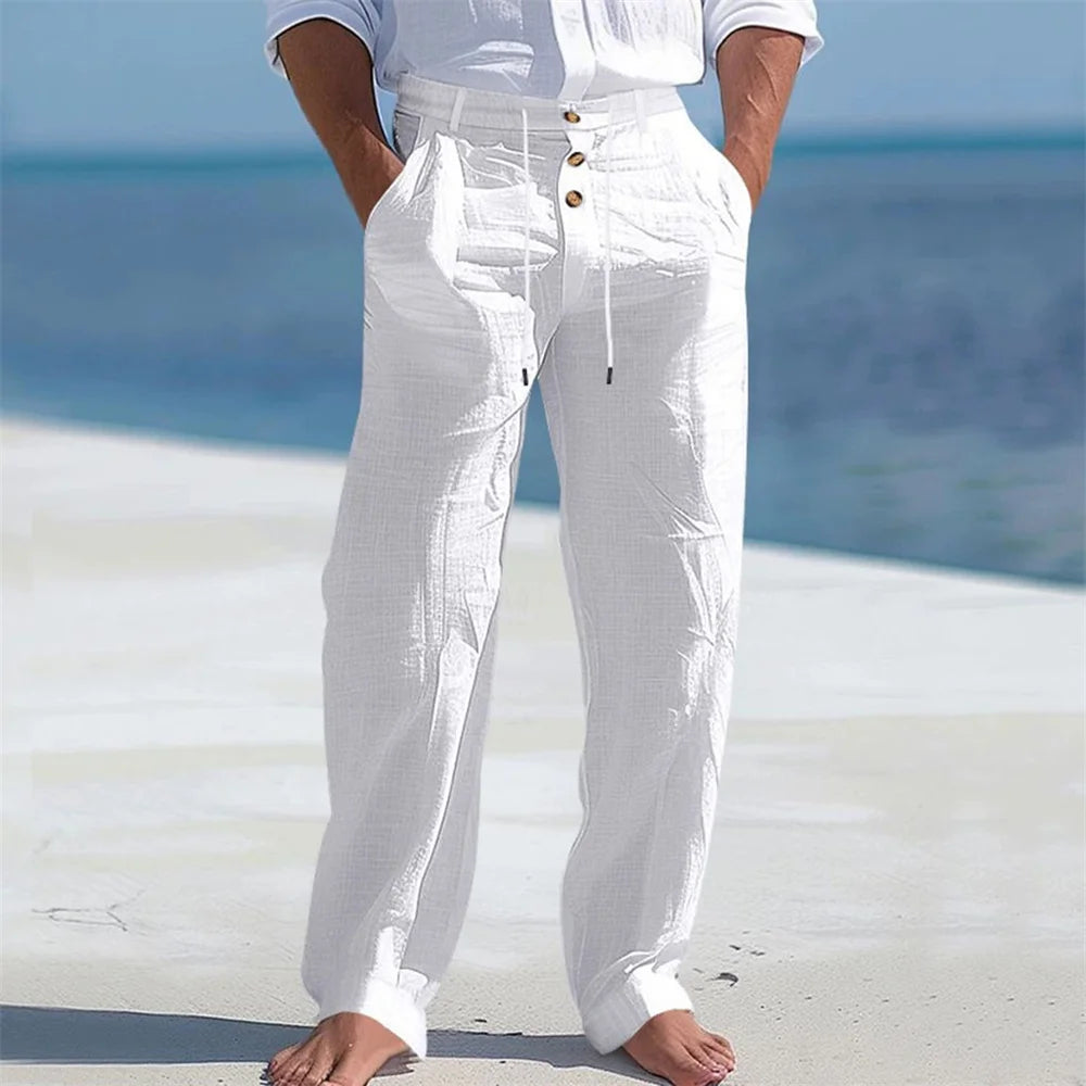 Cotton Straight-leg Trousers