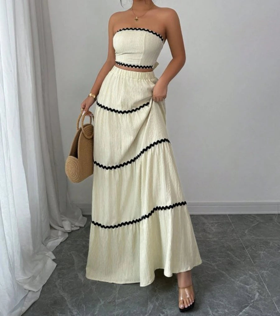 Strapless Bandeau Top & Maxi Skirt