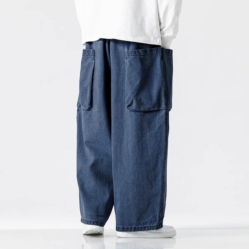 Wide-Leg Cargo Jeans