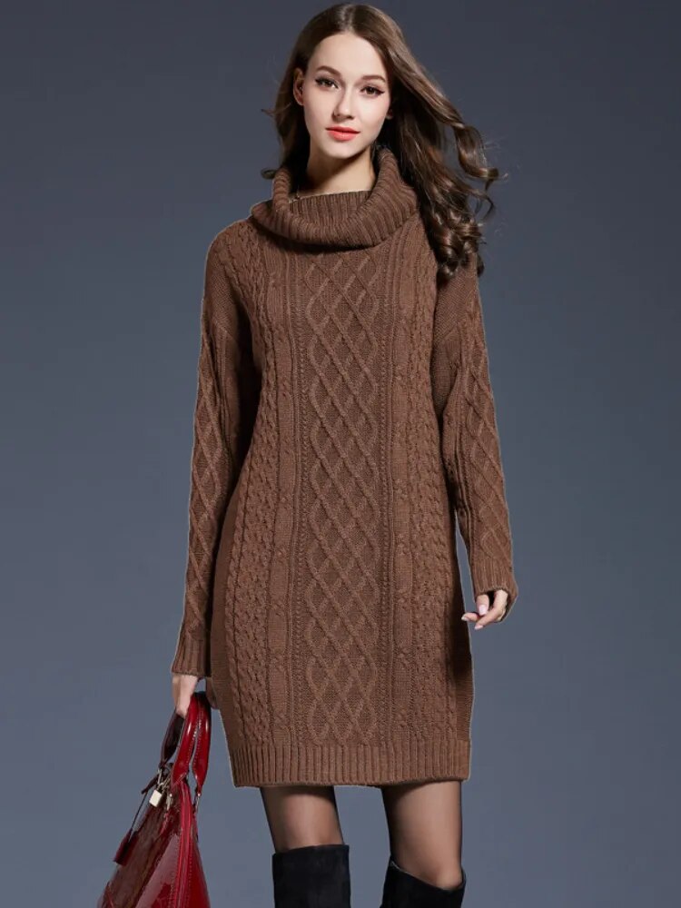 Cowl Neck Sweater Dress