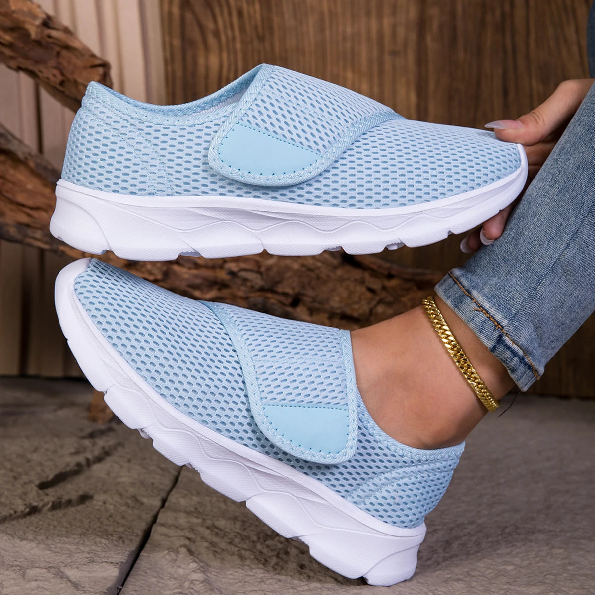 Wide-Fit Mesh Walking Shoes