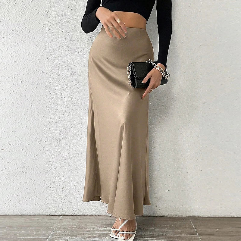 Satin Midi Skirt