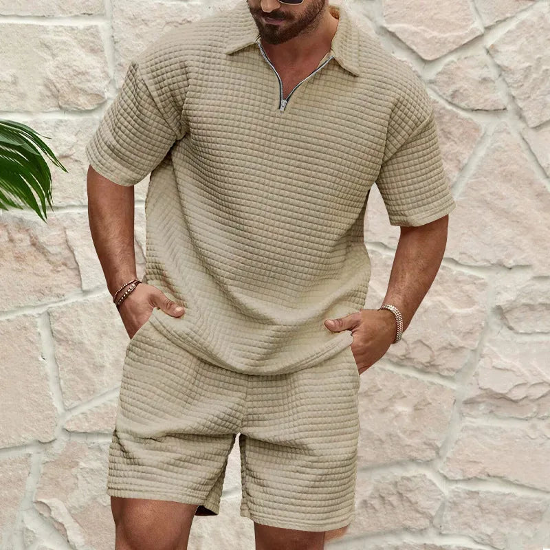 Two-piece Waffle Knit Set