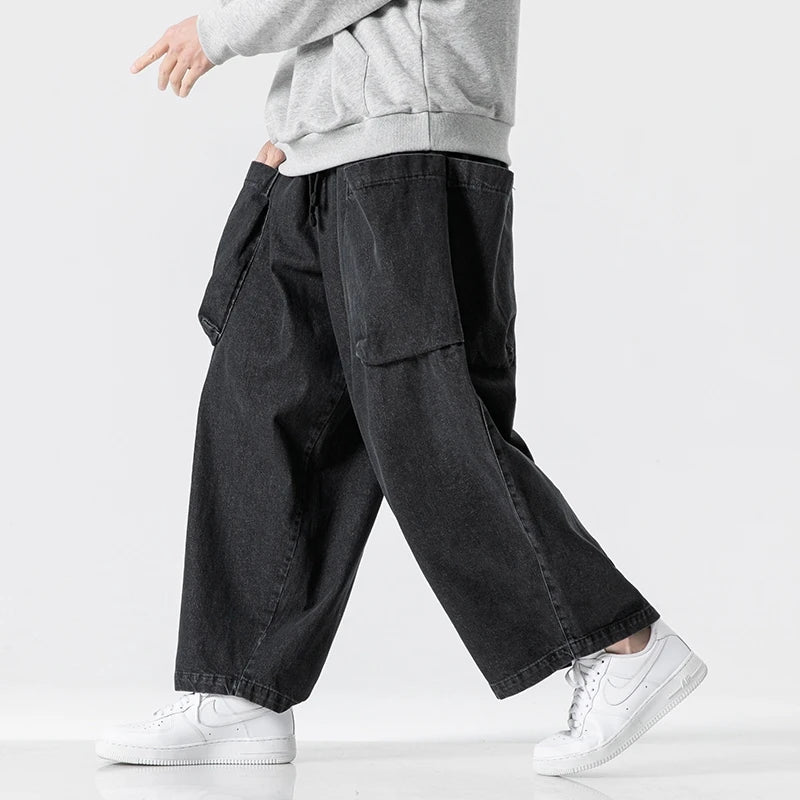 Wide-Leg Cargo Jeans