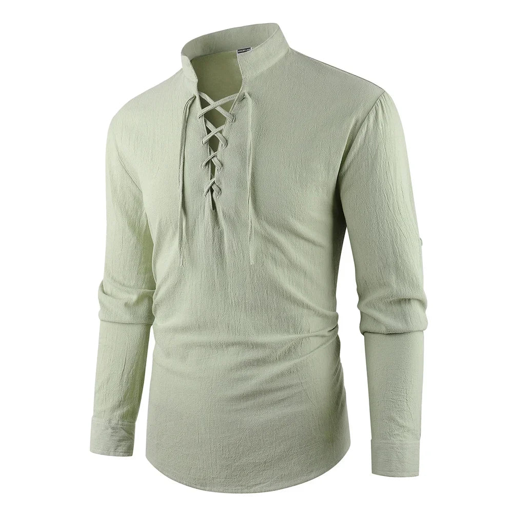 Lace-up V-neck Shirt