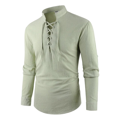 Lace-up V-neck Shirt