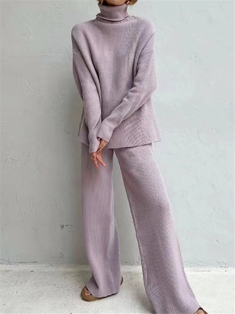 Ribbed Knitted Tracksuit