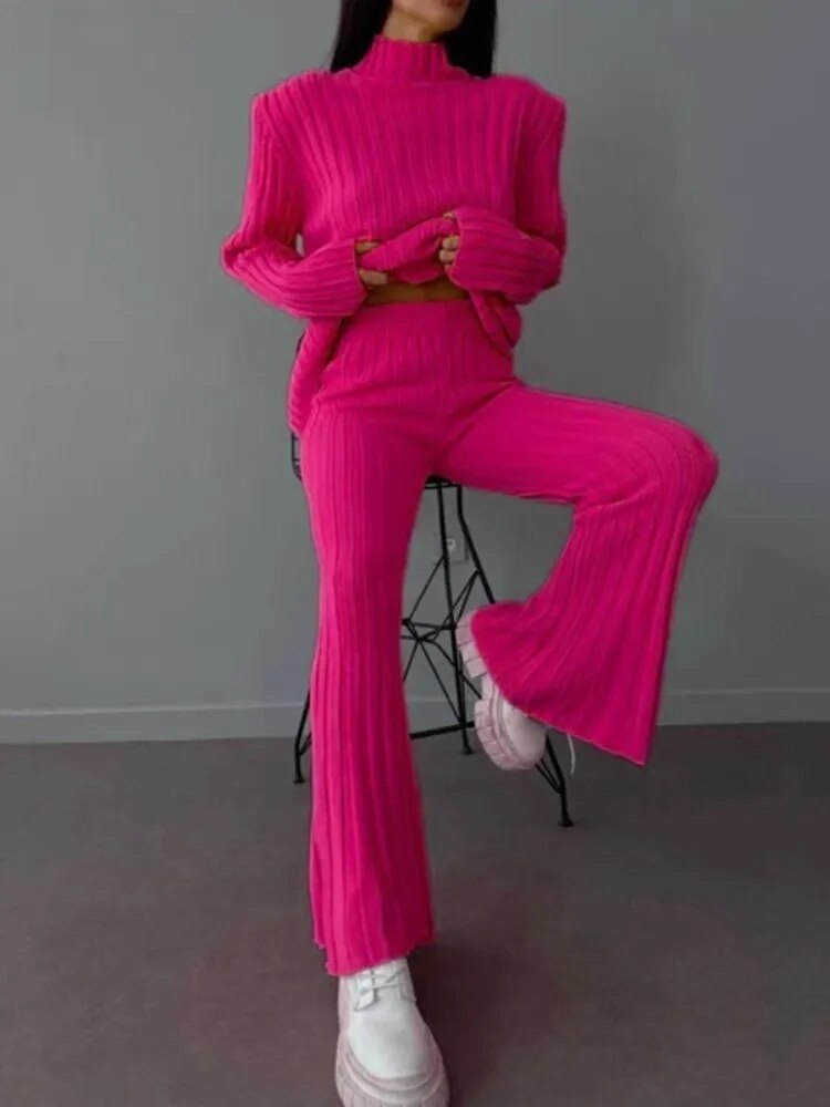 Women's Sweater and Wide-Leg Pants Set