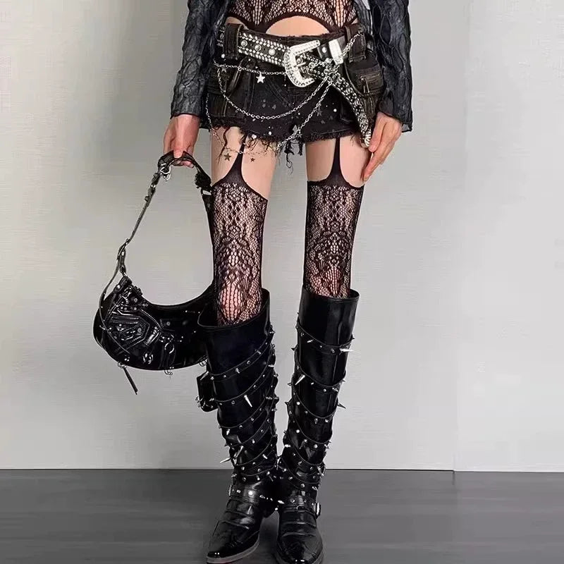 Floral Garter Tights