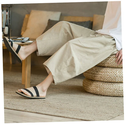 Cotton Linen Cropped Pants