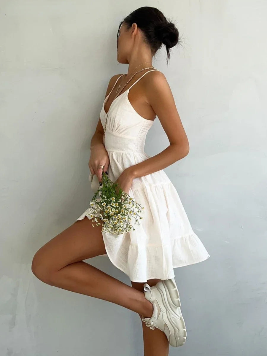 Linen Cotton Mini Dress