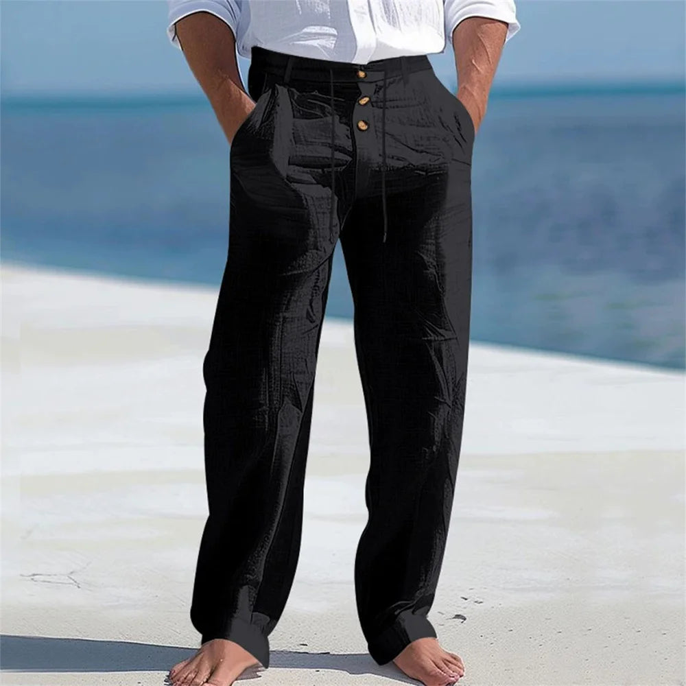 Cotton Straight-leg Trousers