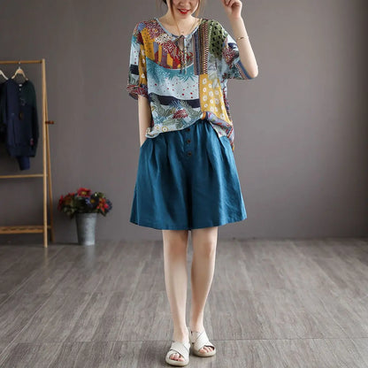 Knee-Length Cotton Shorts
