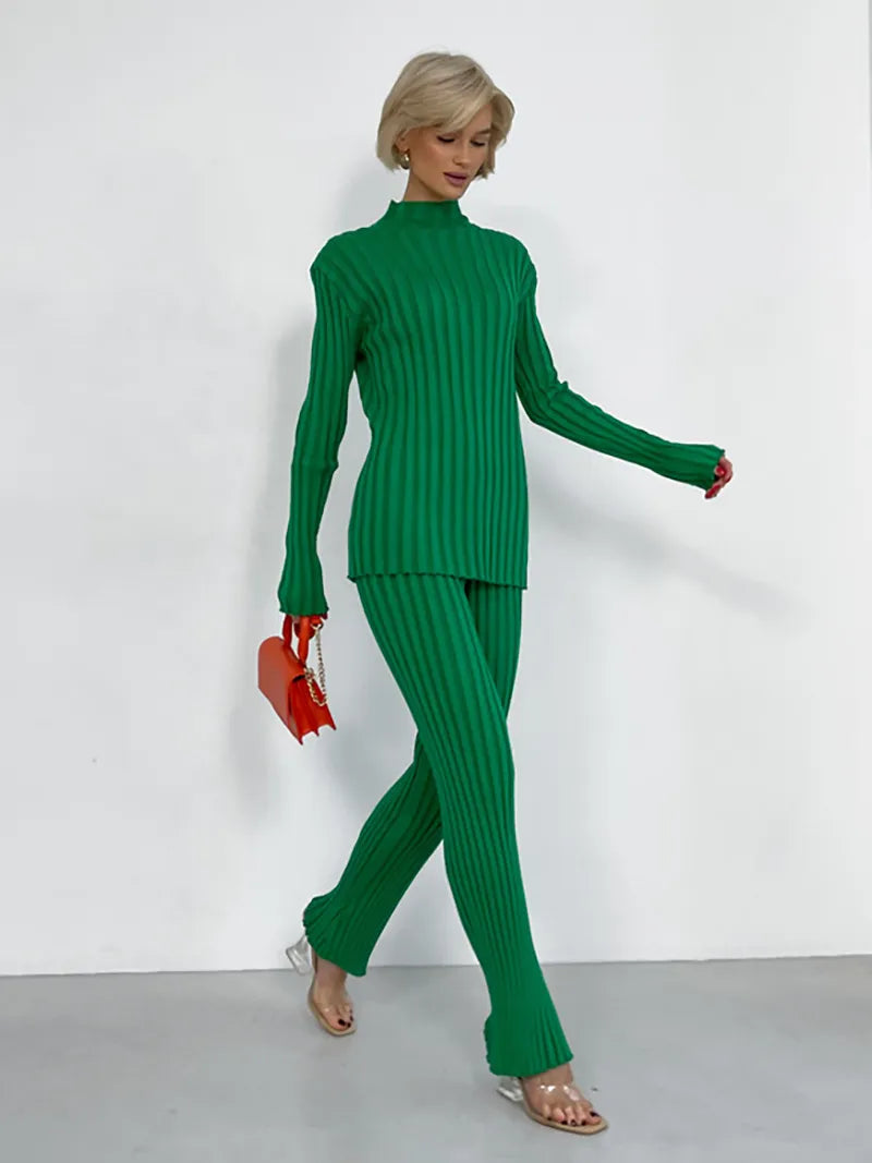 Ribbed Knit Two-Piece Set