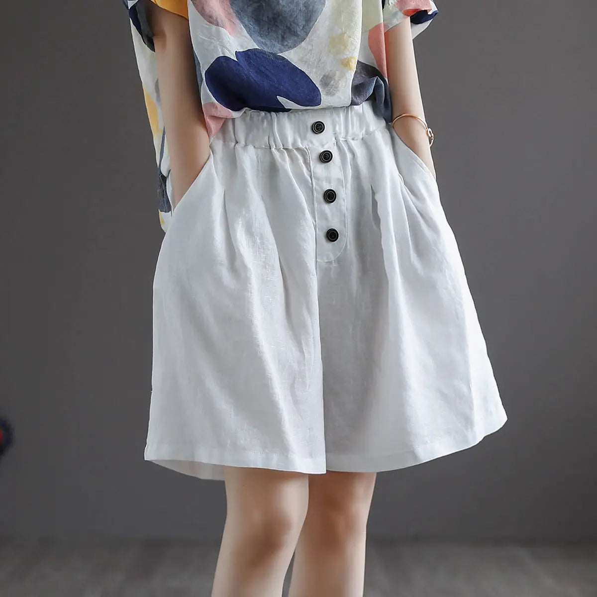 Knee-Length Cotton Shorts
