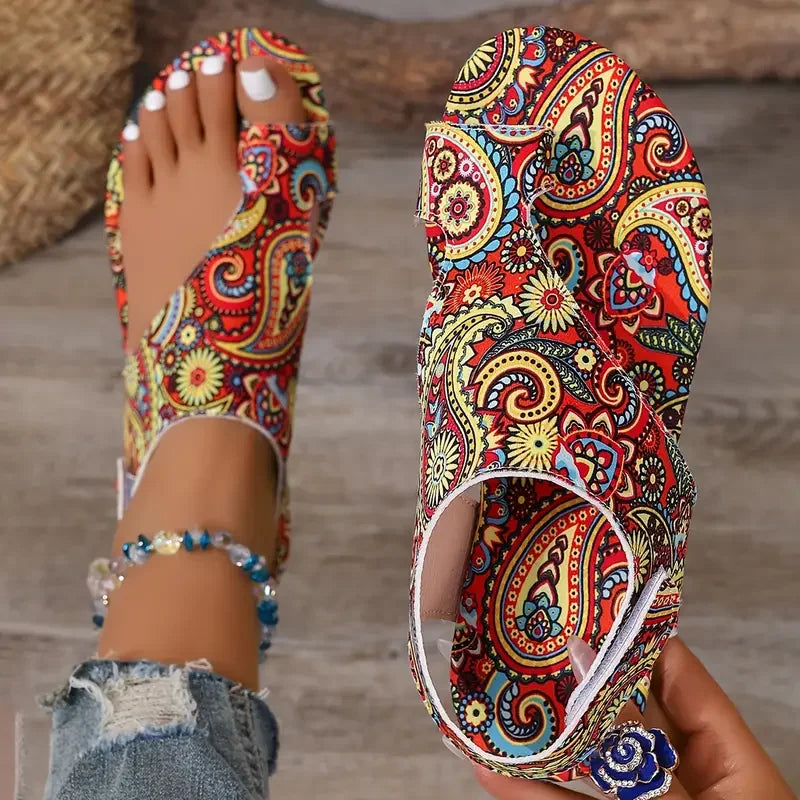Printed Flat Sandals