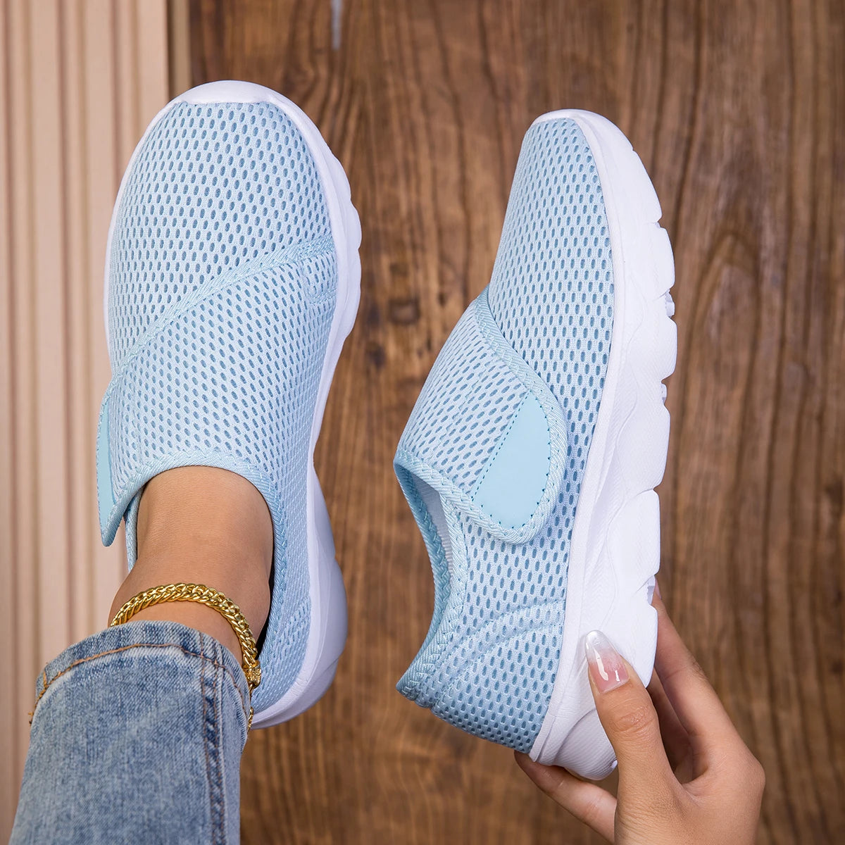 Wide-Fit Mesh Walking Shoes