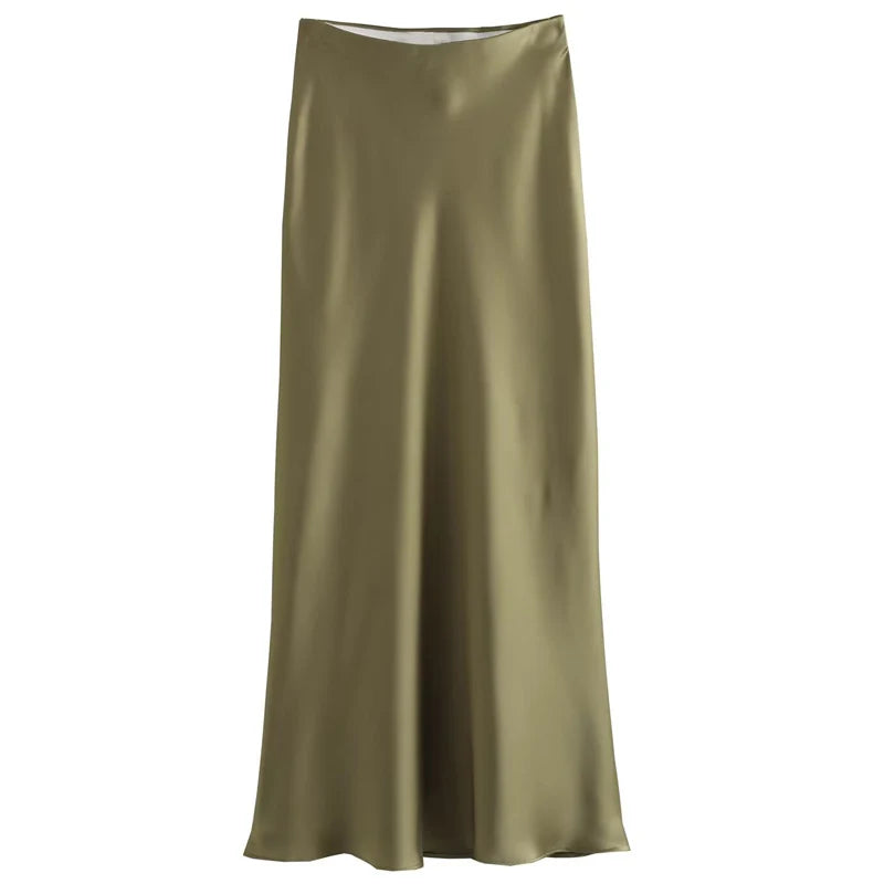 Satin Midi Skirt