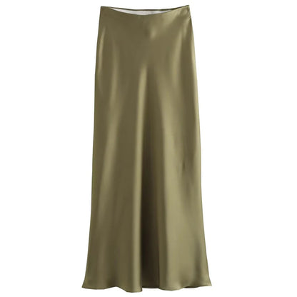 Satin Midi Skirt