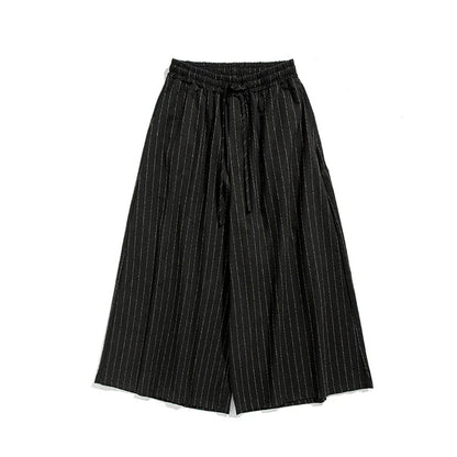 Pinstripe Wide-leg Trousers