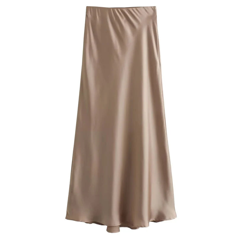 Satin Midi Skirt