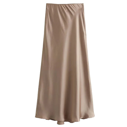 Satin Midi Skirt