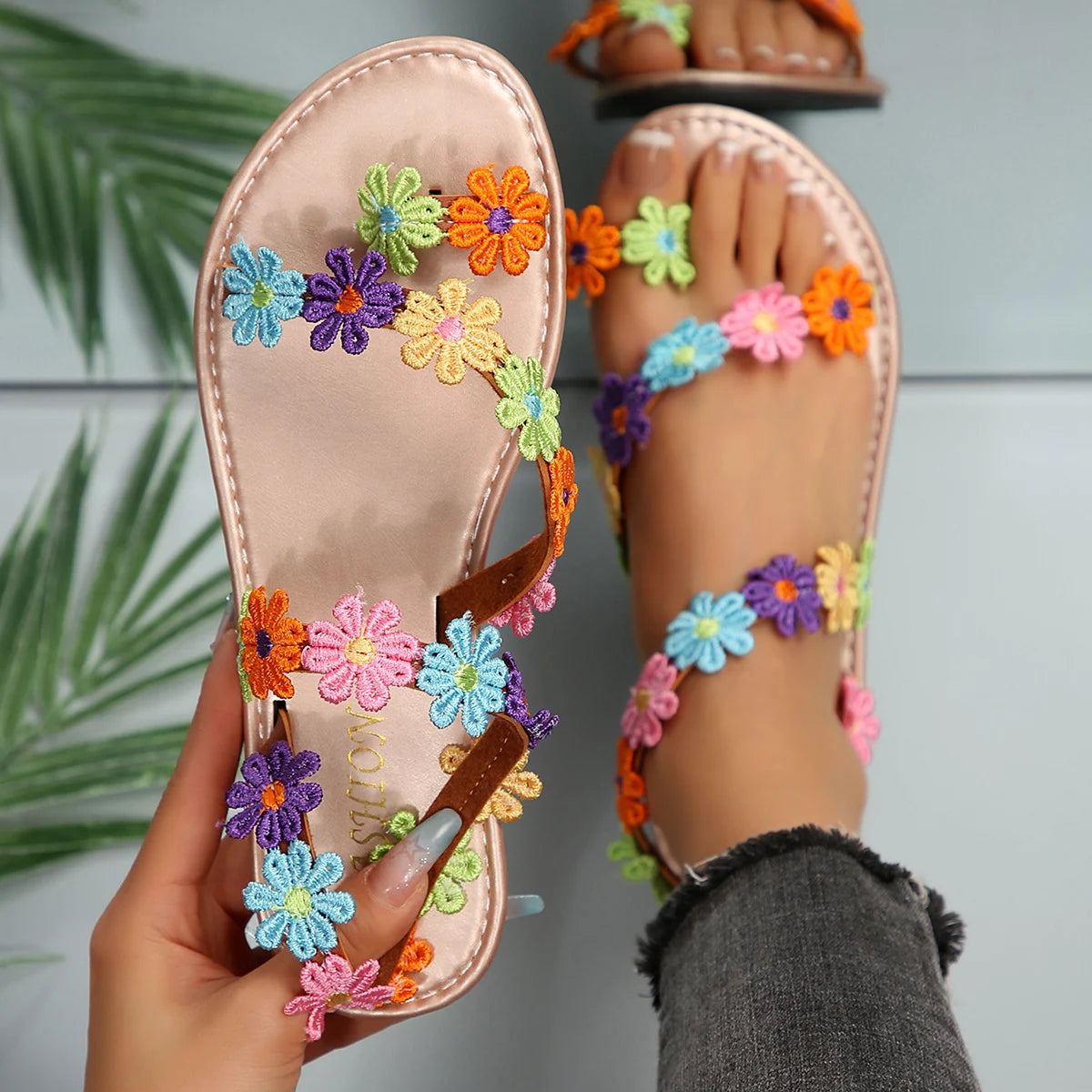 Embroidered Sandals