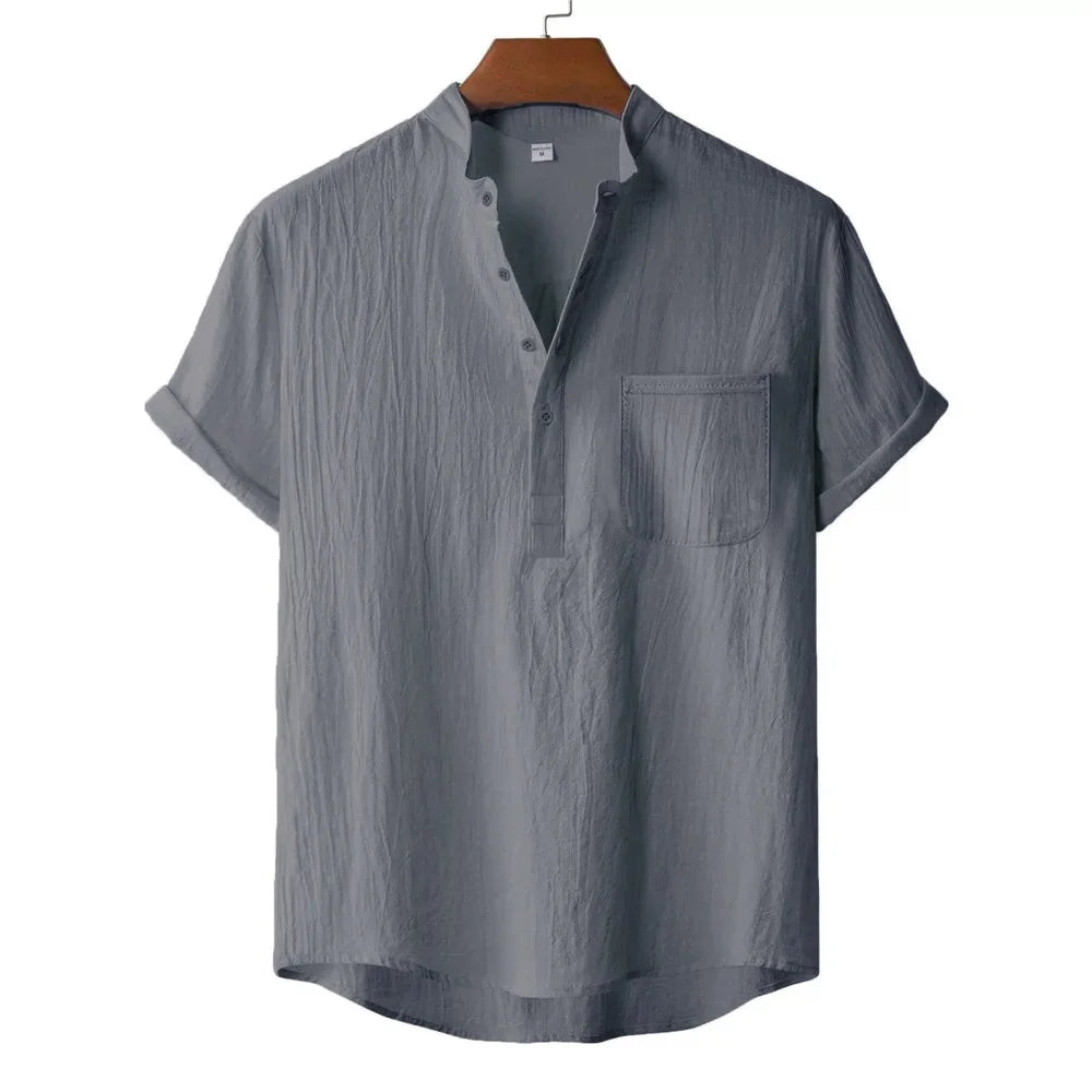 Linen cotton Henley Shirt