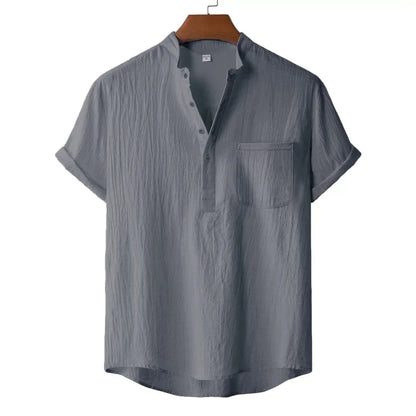 Linen cotton Henley Shirt