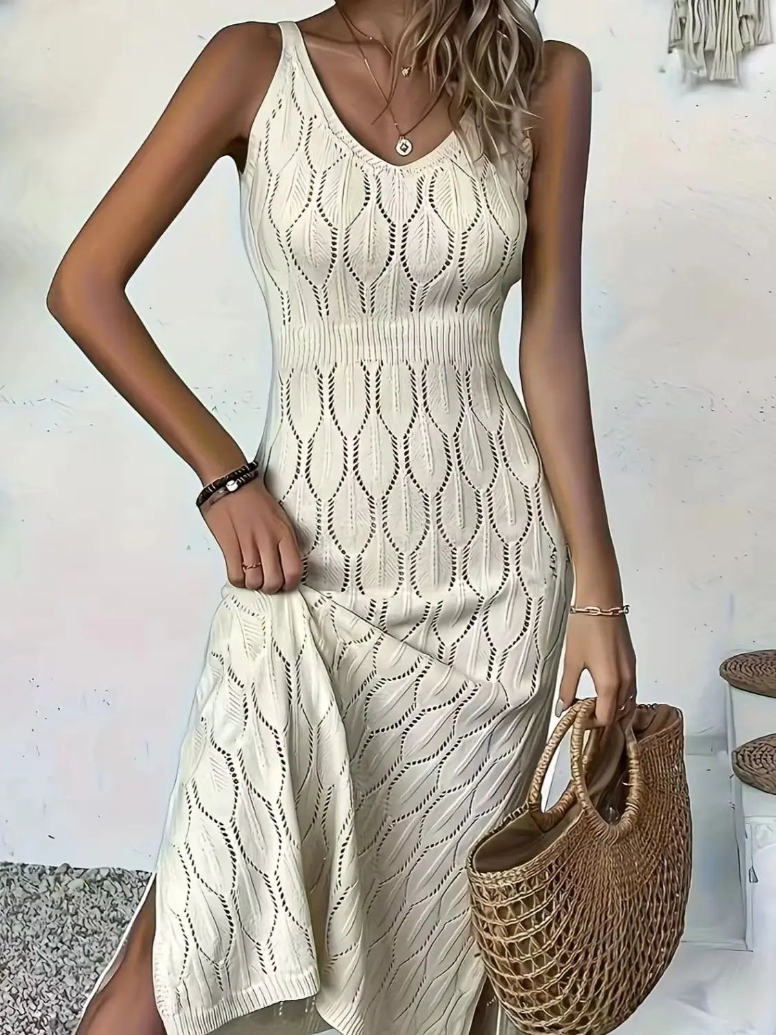 Open-Knit Maxi Dress