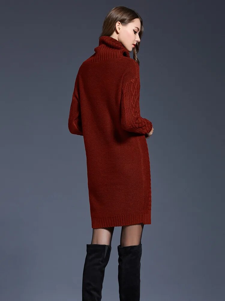 Cowl Neck Sweater Dress