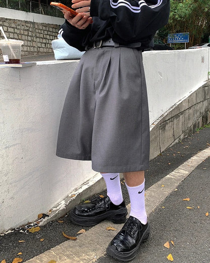 Pleated Wide-leg Shorts