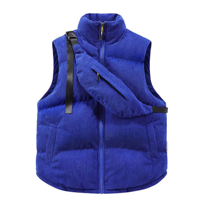 Corduroy Vest With Sling Bag