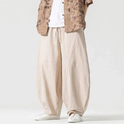 Drop-crotch Wide-leg Trousers