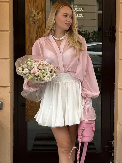 See-Through Oversized Blouse